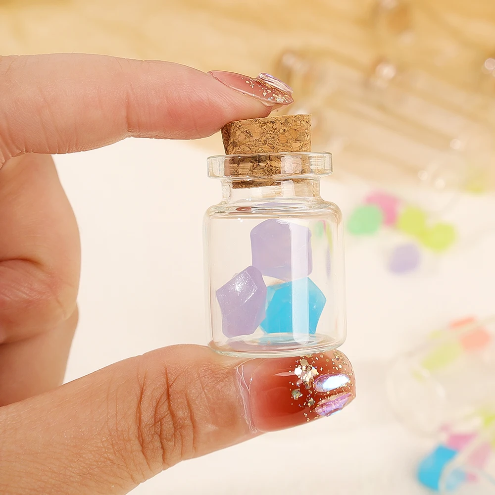 10Pcs 5/7/8/10/12/15/20ml Mini Glass Bottles with Cork Stoppers DIY Decoration Vials for Drift Bottle Lovely Wedding Party Decor
