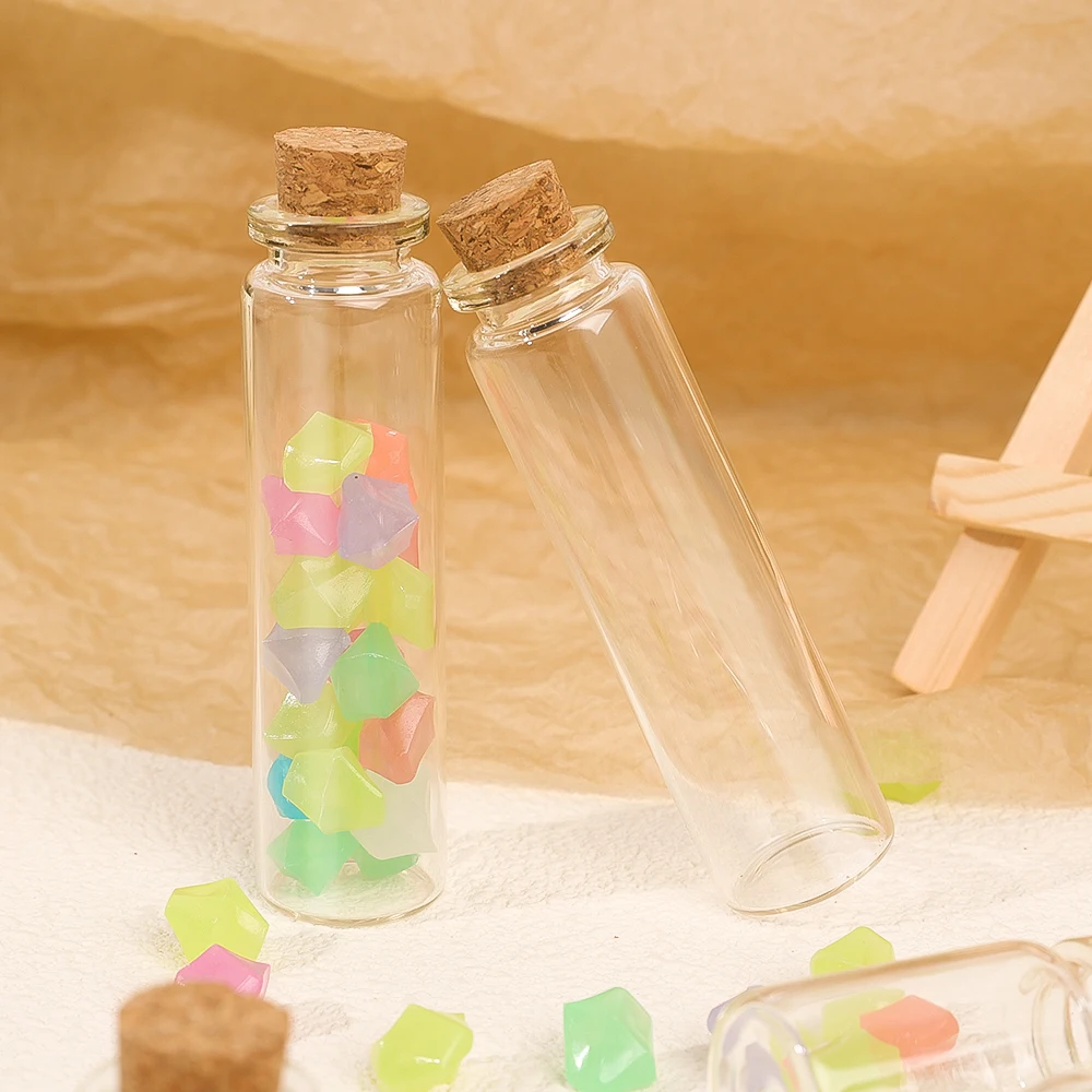 10Pcs 5/7/8/10/12/15/20ml Mini Glass Bottles with Cork Stoppers DIY Decoration Vials for Drift Bottle Lovely Wedding Party Decor