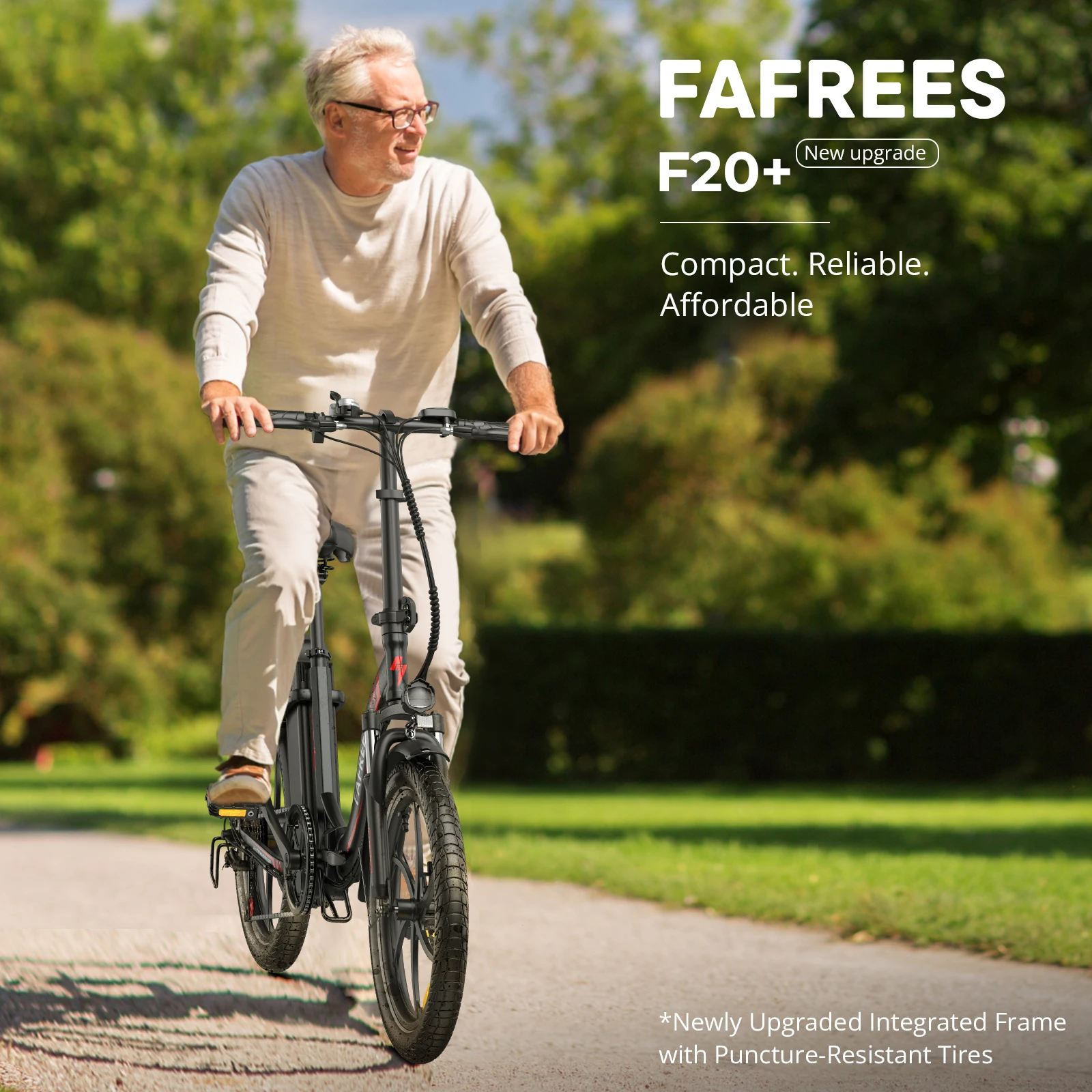 FAFREES F20+ Adult Electric Bike 250W Motor City Ebike 36V20AH Battery E-bike 20 Inch Fat Tire Folding Electric Bicycle 