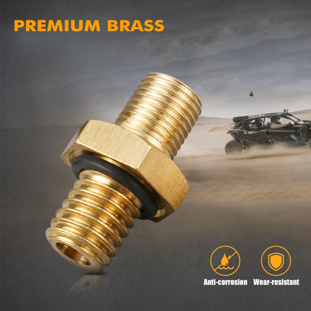 For Cam-Am Honda Artic Cat YXZ Polaris RZR Fox Shock UTV Air/Nitrogen Schrader Valve Stem Fitting Drilling Kit M8*1.25 Brass