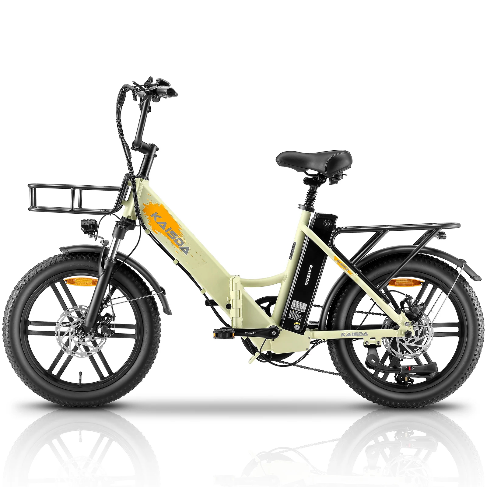 KAISDA K201 Adult Women Electric Bike 250W Motor Electric Bike 36V10.4Ah Battery 20 Inch Rubber Tire Mountain Snow Electric Bike
