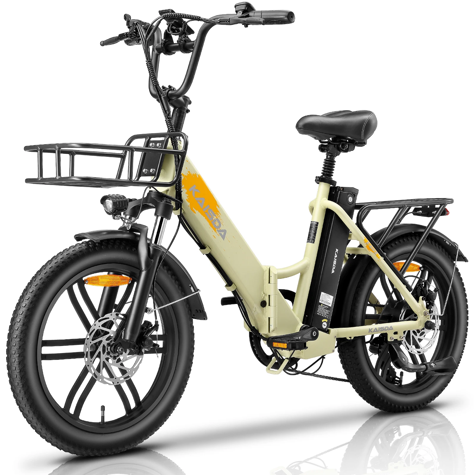KAISDA K201 Adult Women Electric Bike 250W Motor Electric Bike 36V10.4Ah Battery 20 Inch Rubber Tire Mountain Snow Electric Bike