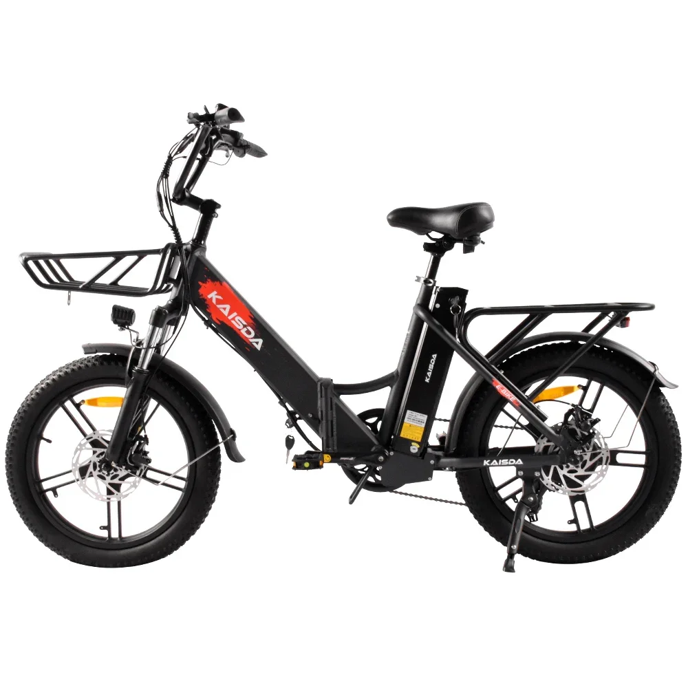 KAISDA K201 Adult Women Electric Bike 250W Motor Electric Bike 36V10.4Ah Battery 20 Inch Rubber Tire Mountain Snow Electric Bike