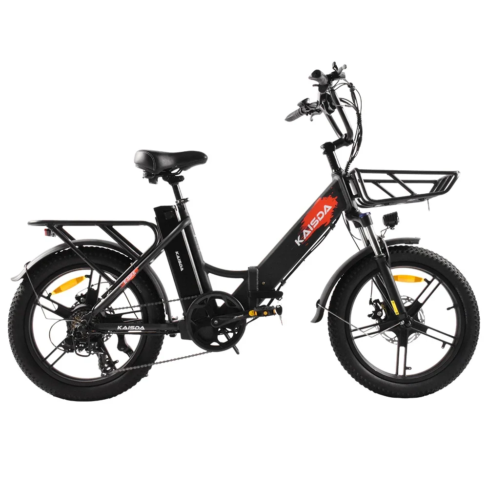 KAISDA K201 Adult Women Electric Bike 250W Motor Electric Bike 36V10.4Ah Battery 20 Inch Rubber Tire Mountain Snow Electric Bike