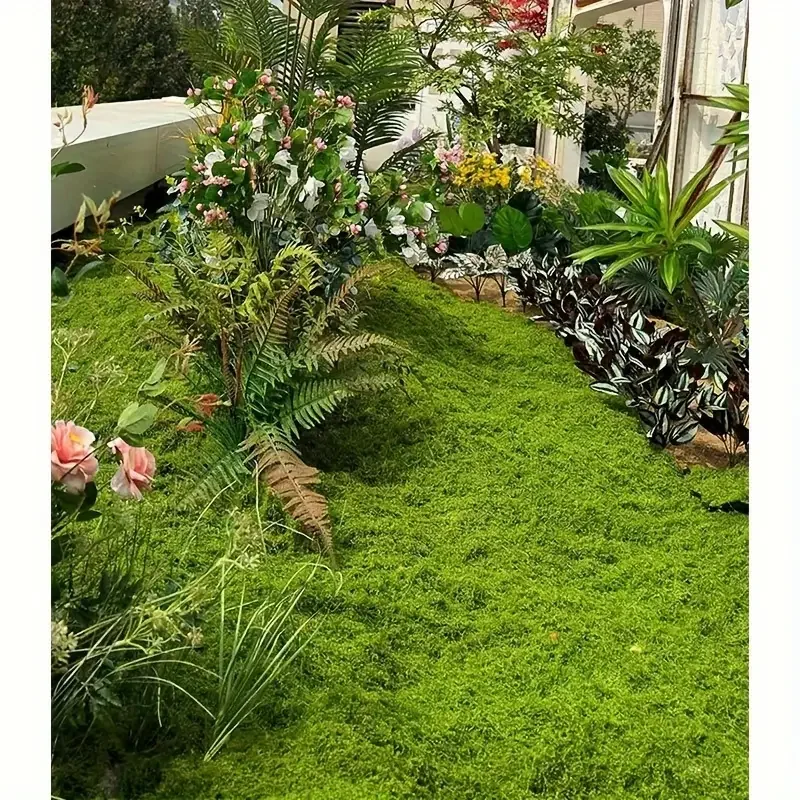 100cm*100cm Artificial Moss Carpet Aquascape Bionic Turf Fake Moss Micro-Landscaping Arrangement Lawn Bonsai Potted Plants Pavement