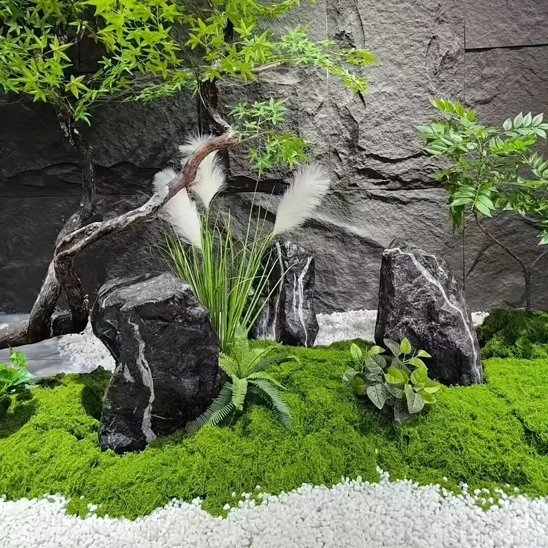 100cm*100cm Artificial Moss Carpet Aquascape Bionic Turf Fake Moss Micro-Landscaping Arrangement Lawn Bonsai Potted Plants Pavement