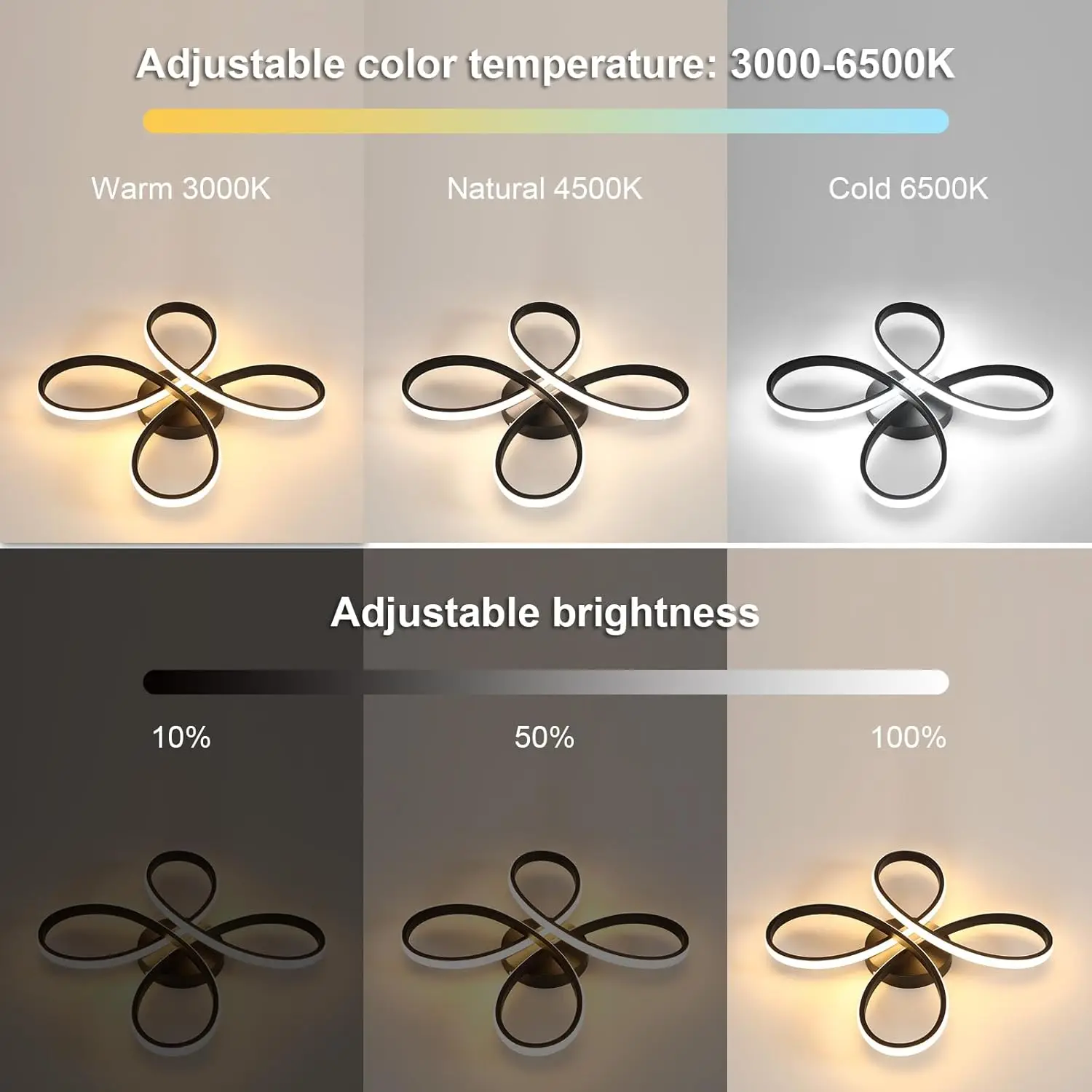 Modern LED Ceiling Light, 30W 3375LM Ceiling Lamp Fixture Lighting for Bedroom,Living Room,Dining Room, Kitchen,30cm