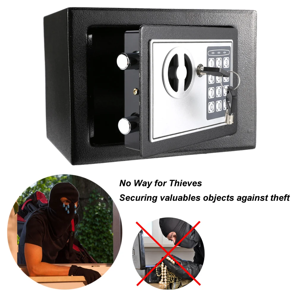 Mini Electronic Safe Box Automatic locked Digital Keypad Lock Safe All Steel Construction Fireproof Security Box for Home Office