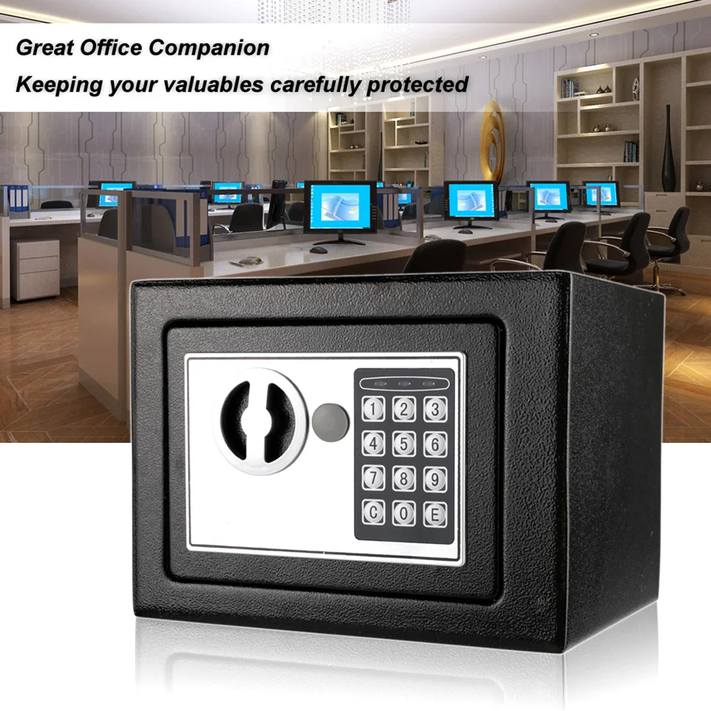 Mini Electronic Safe Box Automatic locked Digital Keypad Lock Safe All Steel Construction Fireproof Security Box for Home Office