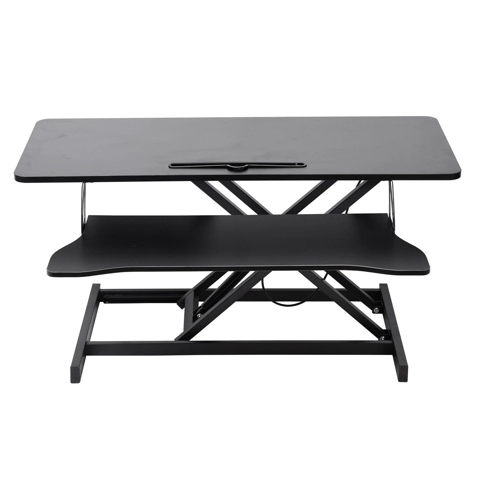 Adjustable Standing Desk Converter Height Adjustable Desk Riser Manual Pneumatic Spring Laptop Workstation with Keyboard Tray