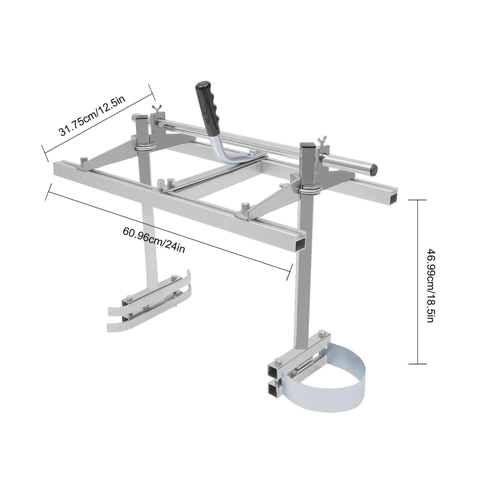 Adjustable Aluminum Chainsaw Mill, Portable Log Saw Guide 1/2-13in Thickness Lumber Maker for Woodworkers Homeowners Use