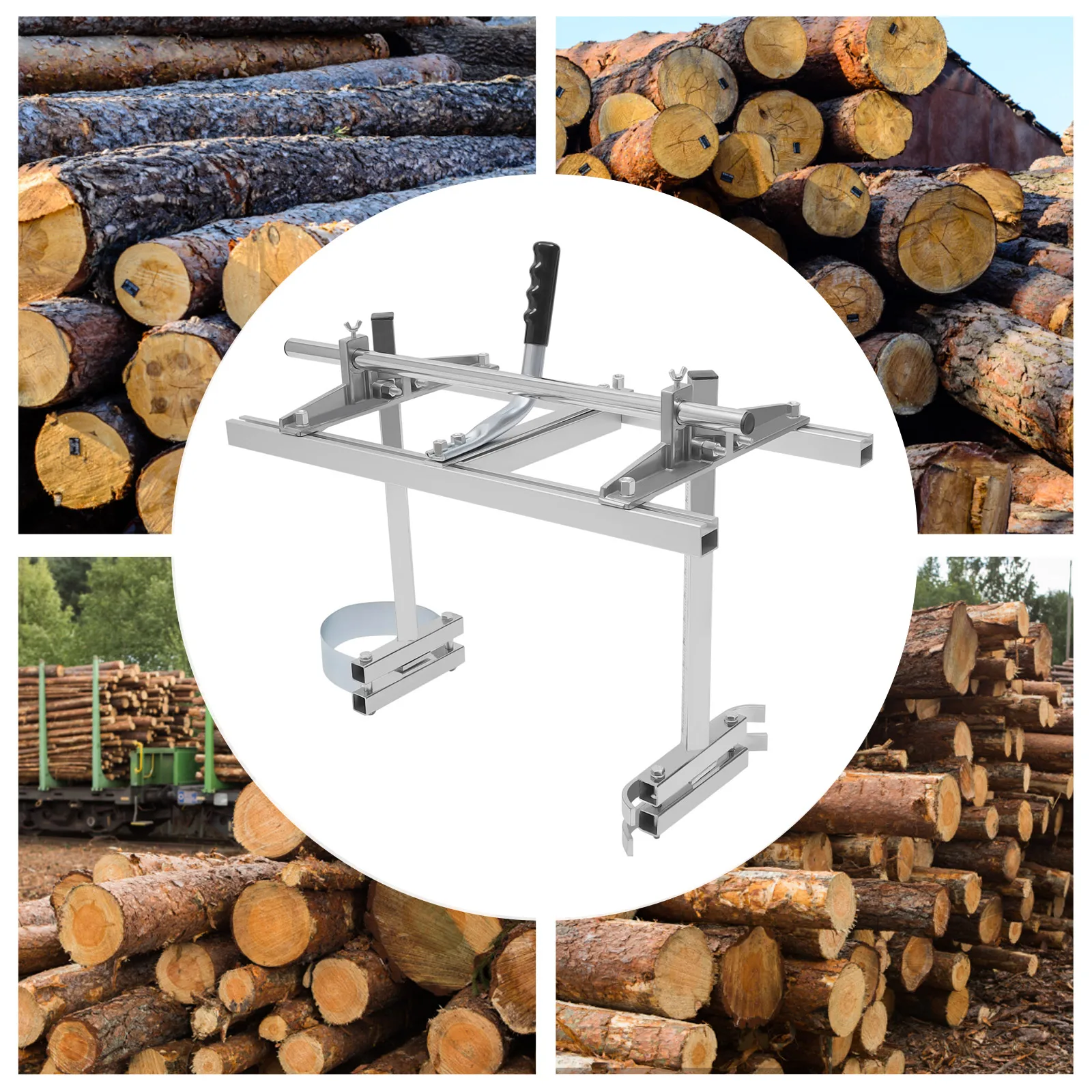 Adjustable Aluminum Chainsaw Mill, Portable Log Saw Guide 1/2-13in Thickness Lumber Maker for Woodworkers Homeowners Use