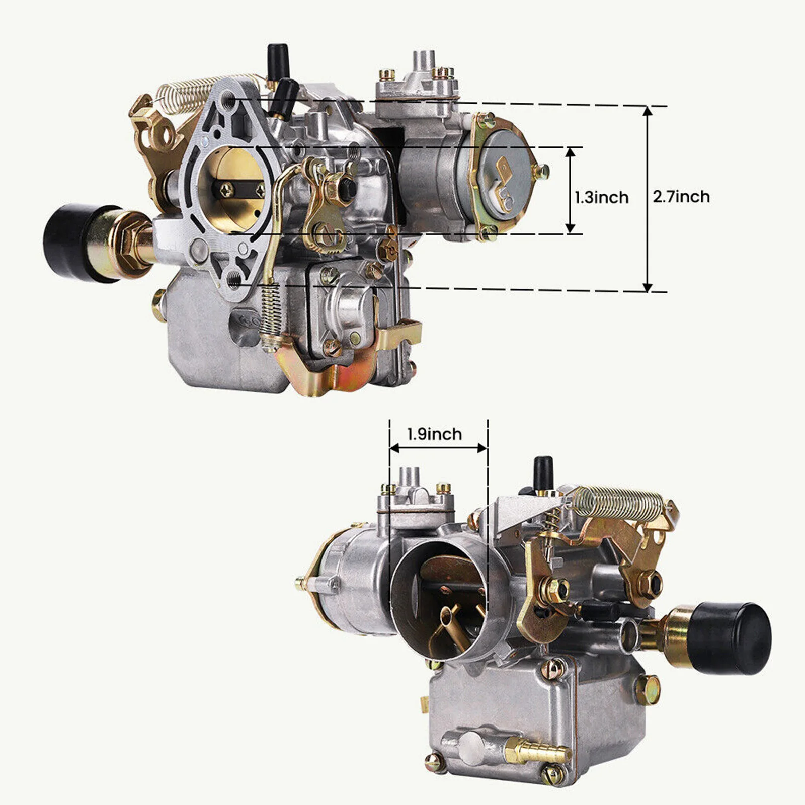 Areyourshop 34 Pict-3 Carburetor 113129031K For VW Beetles 1971-1979 Dual Port 1600cc 12V