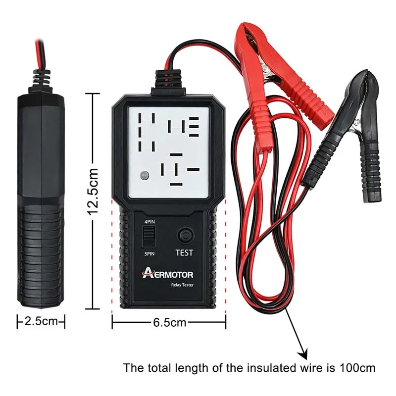 AER Car Relay Tester Electronic Automotive Tester 12V-24V Car Battery Checker Universal LED Indicator Light Alternator Analyzer
