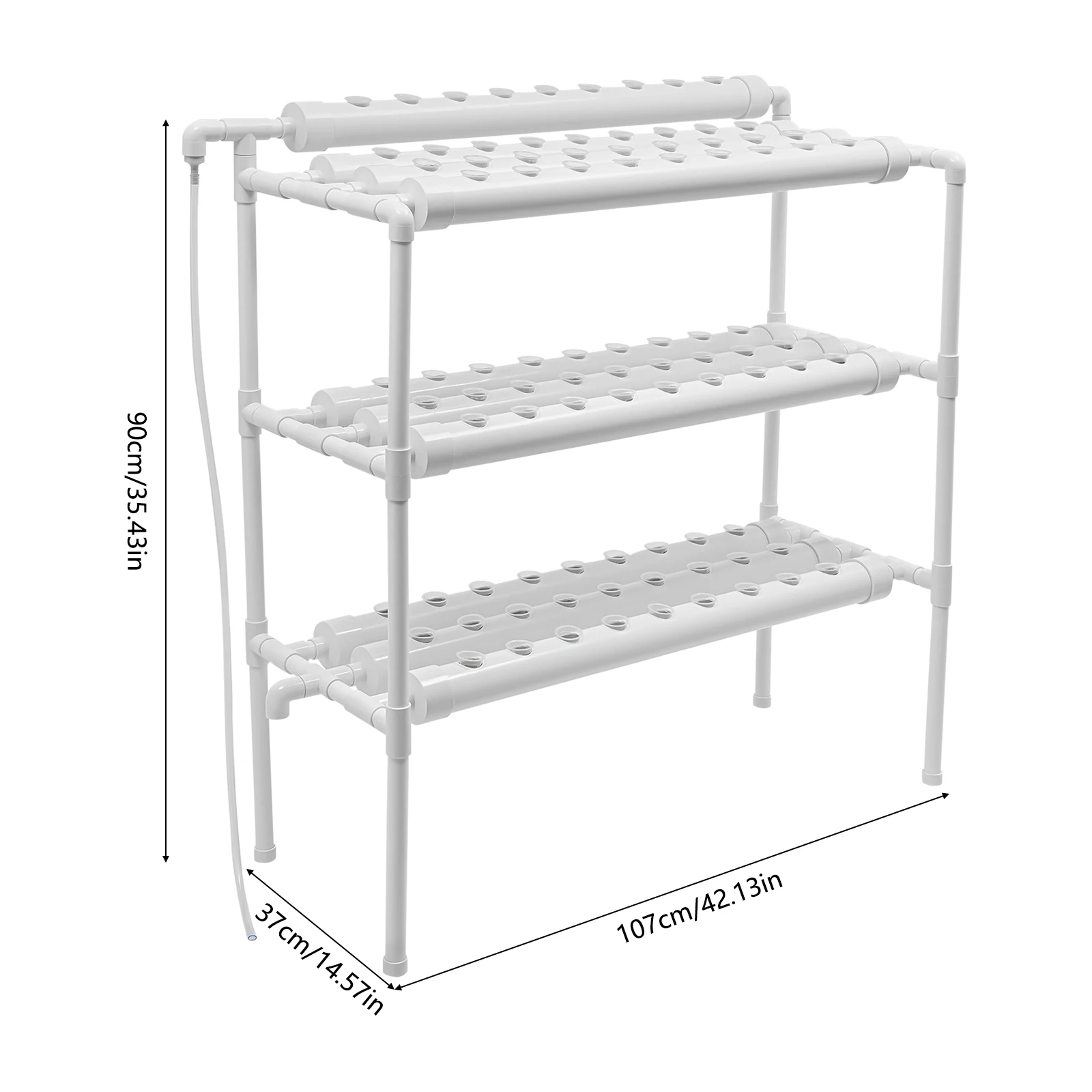 3 Tiers Hydroponics Growing System PVC-Pipe Hydroponic Planting Equipment with 90 Plant Sites