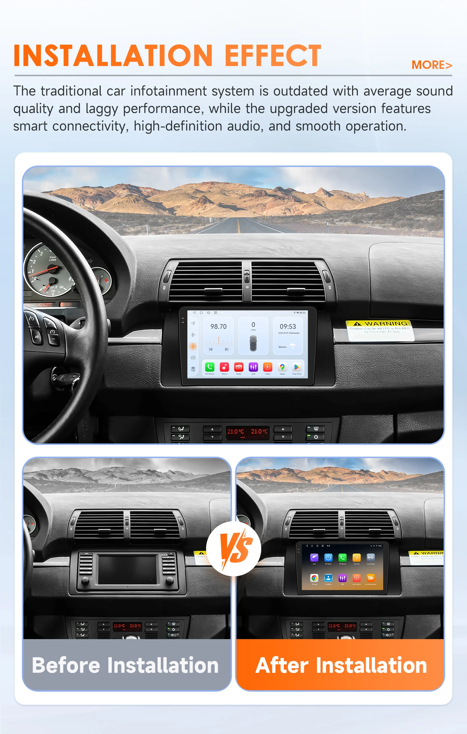 Hizpo 2 Din Android Auto Radio For BMW 5 E39 1995 - 2003 E53 X5 M5 Carplay 4G Car Multimedia GPS 2 Din Smart Car Systems AI Voice
