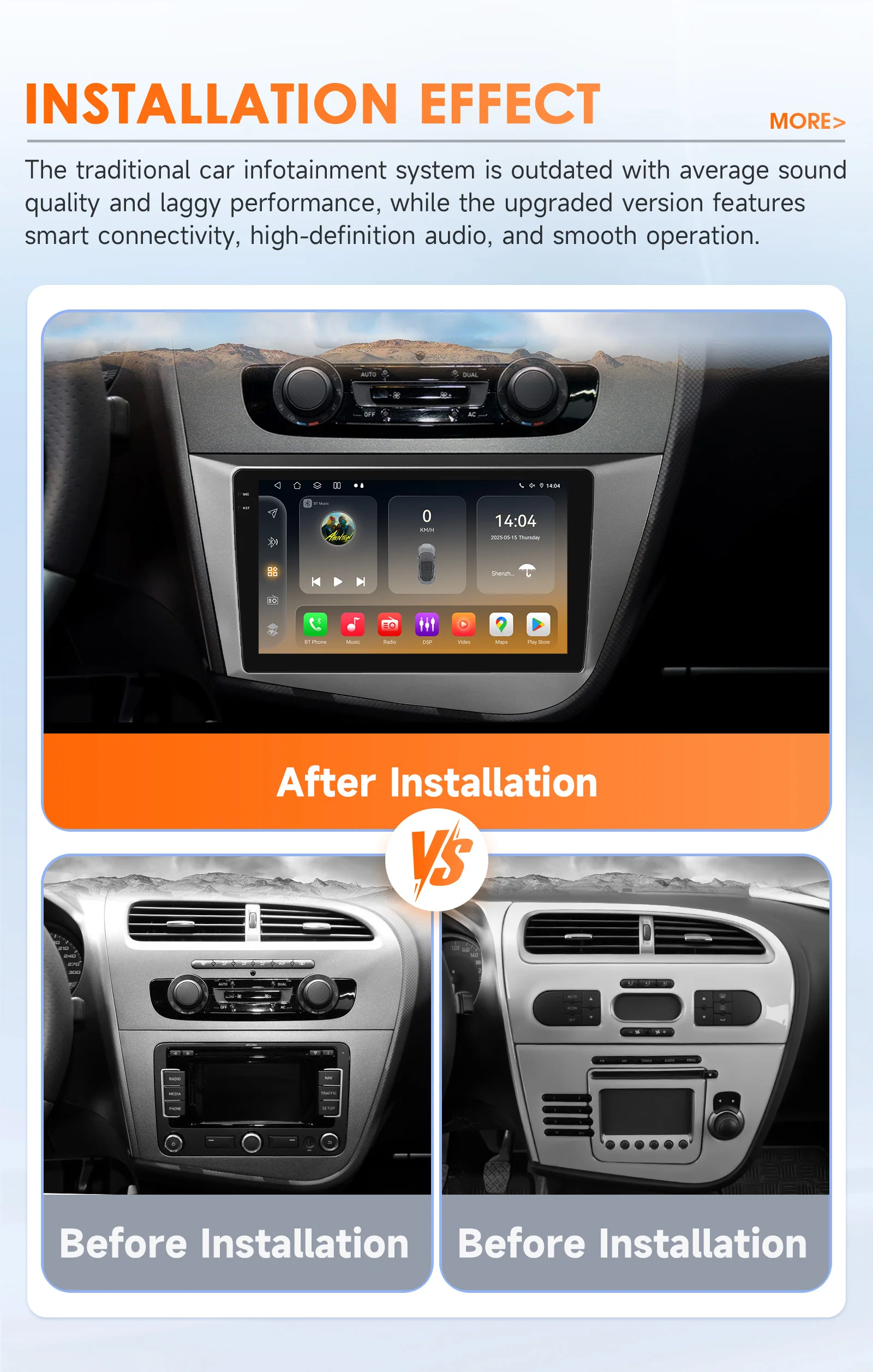 OSSURET CarPlay Android Car Radio For Seat Leon 2 MK2 2005-2012 Car Multimedia Player Navi GPS 2din 4G-LET autoradio RDS 6115