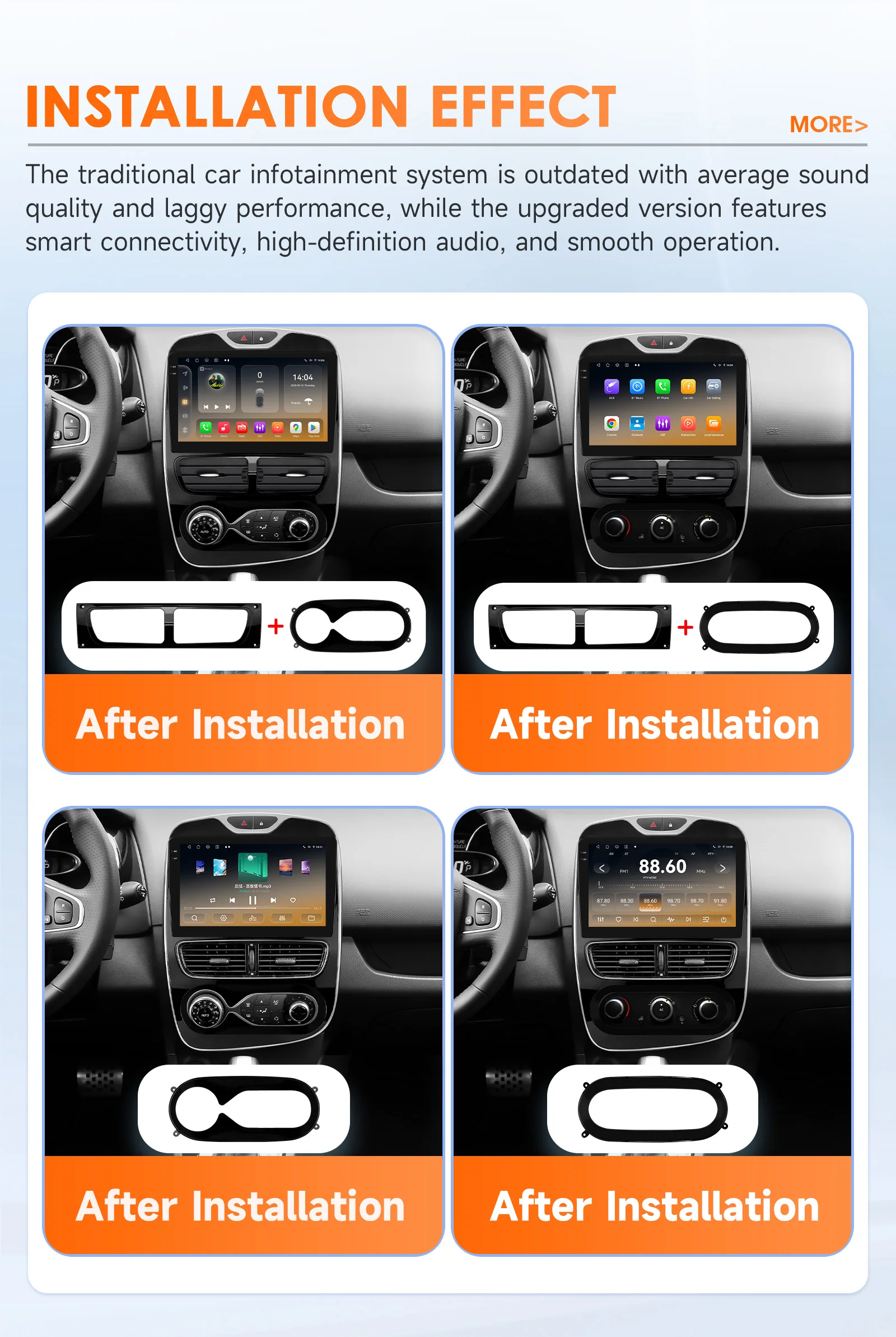 Hizpo 2 Din Android Auto Radio for Renault Clio 2012-2016 Carplay 4G Car Smart Systems Multimedia GPS 2Din Autoradio AI Voice BT