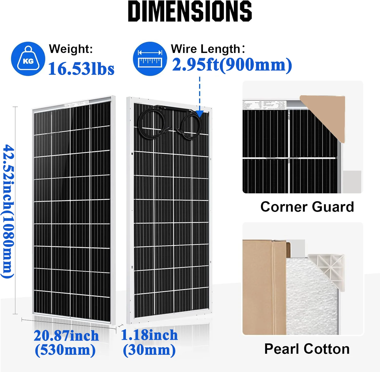 Bifacial solar panel 120W 18V monocrystalline Transparent solar panel for 12V batteries, photovoltaics for camper boat RV