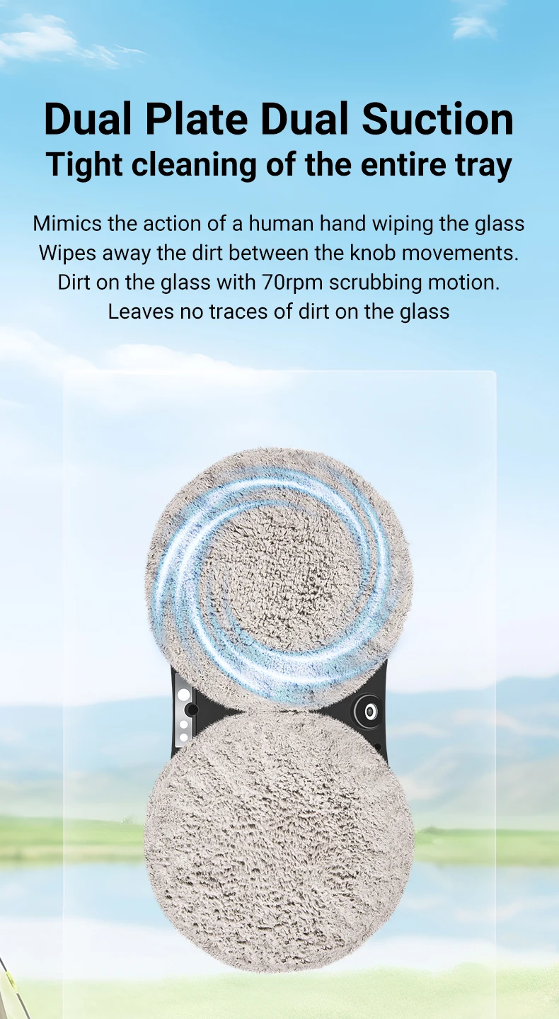 DIVEDEER YTK334 Window Cleaning Robot Water Spray Ultrathin Window Robot Vacuum Cleaner