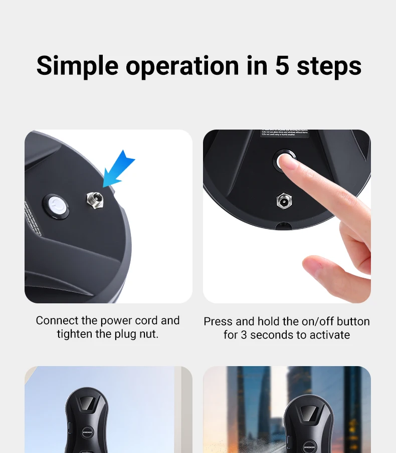 DIVEDEER YTK334 Window Cleaning Robot Water Spray Ultrathin Window Robot Vacuum Cleaner