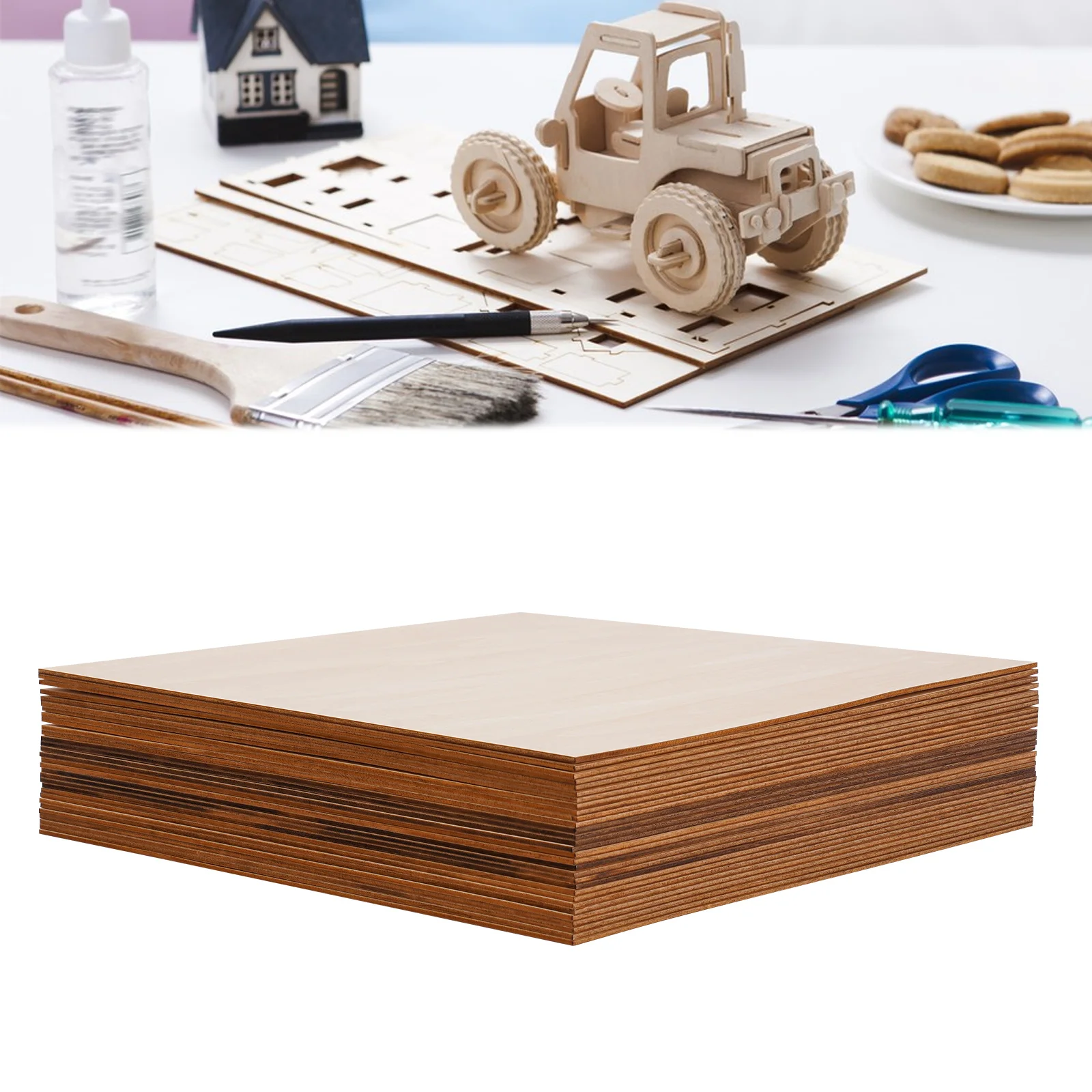 30 Piece Plywood Panel 3mm Wood Board with Smooth Edges Linde Wood Panels DIY Craft Wood Engraving 40 x 40cm
