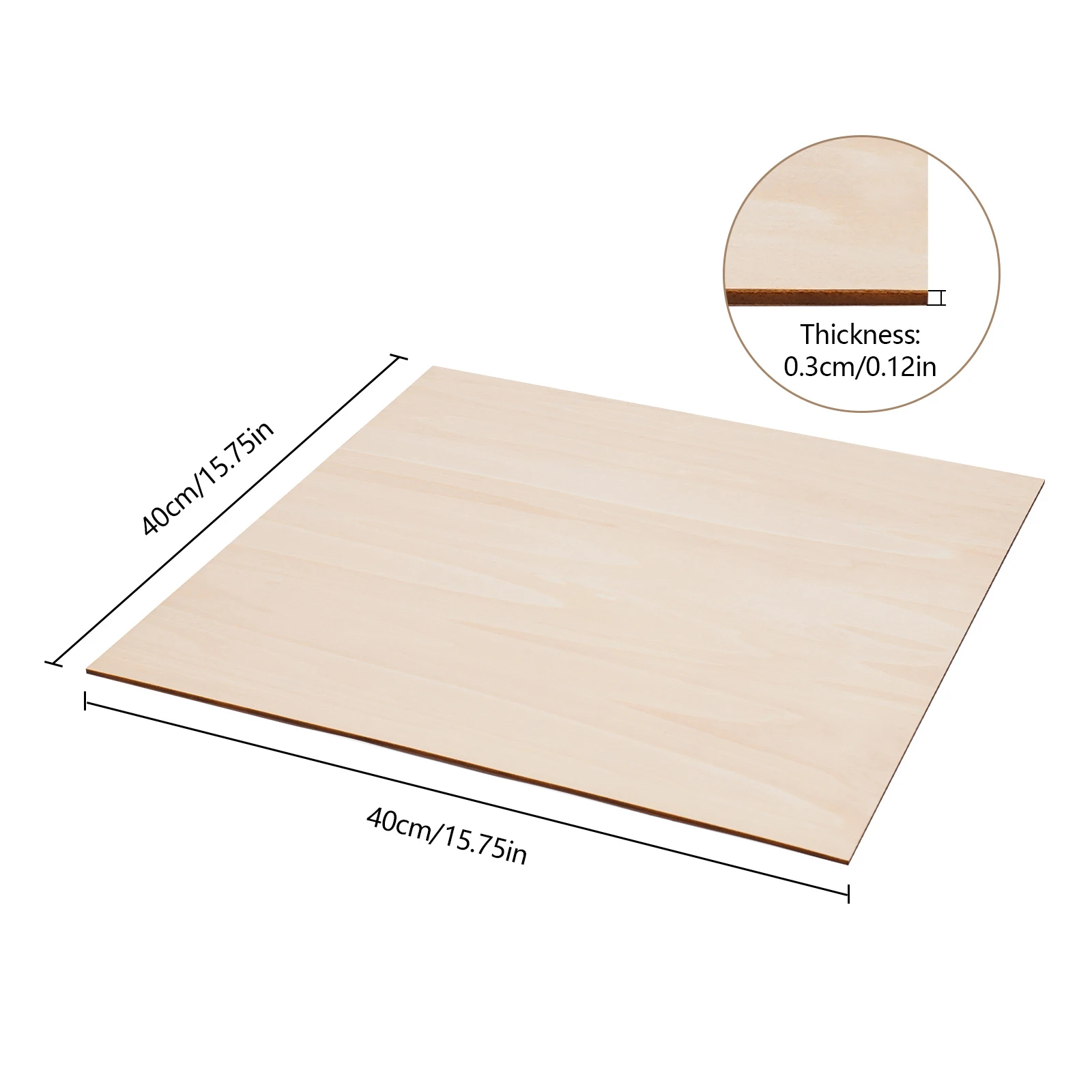 30 Piece Plywood Panel 3mm Wood Board with Smooth Edges Linde Wood Panels DIY Craft Wood Engraving 40 x 40cm