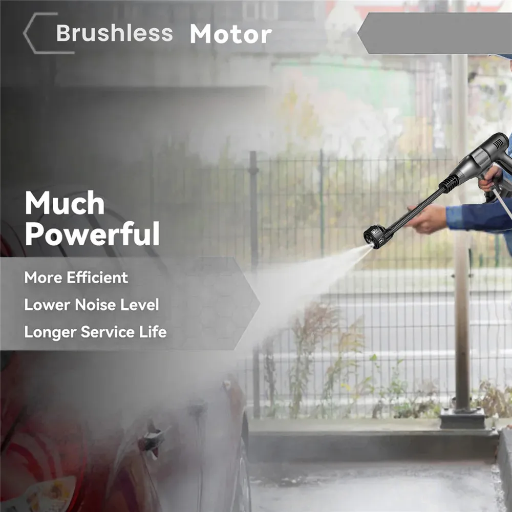 3500W 200Bar Brushless Electric High Pressure Washer Cordless Efficient Car Garden Cleaning Spray Gun ToolFor Makita 18V Battery