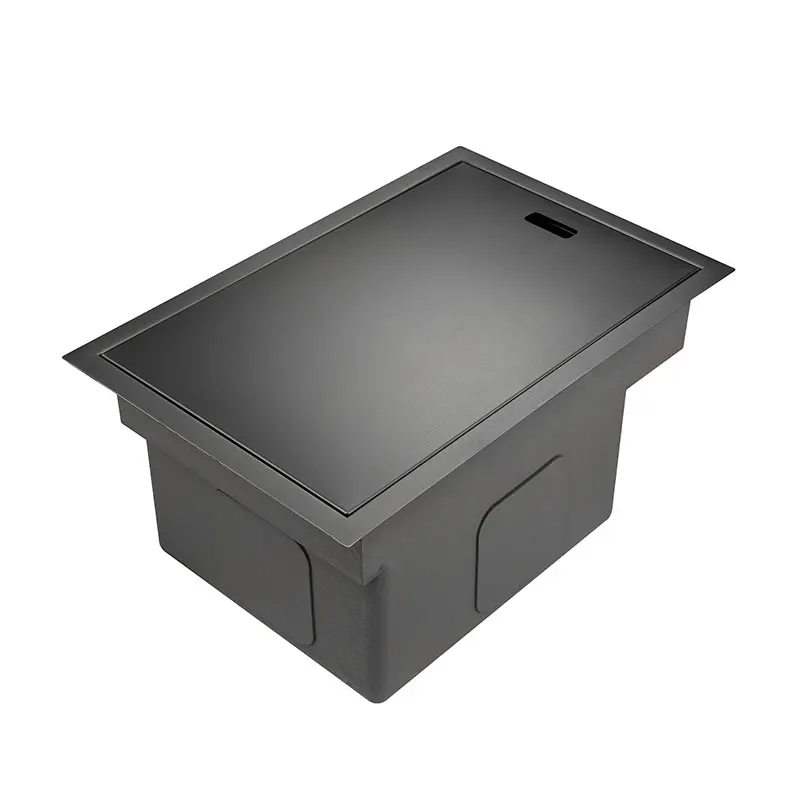 Hidden Dark Gray Kitchen Sink Single Bowl Bar Small Size Sink Stainless Steel Balcony Sink Concealed Kitchen Sink Bar Sink