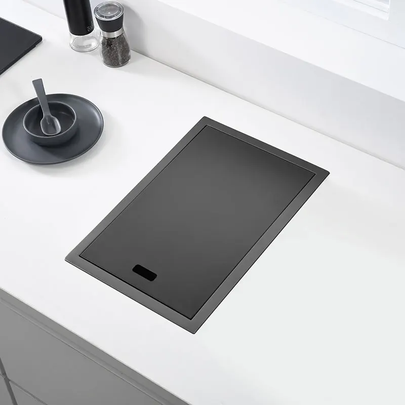 Hidden Dark Gray Kitchen Sink Single Bowl Bar Small Size Sink Stainless Steel Balcony Sink Concealed Kitchen Sink Bar Sink