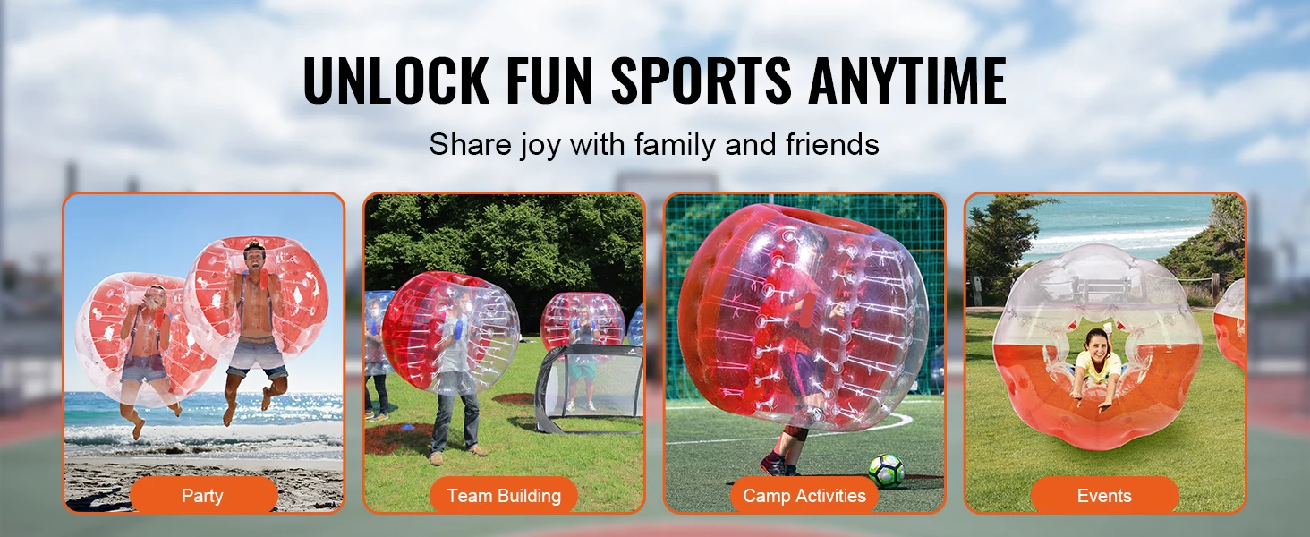 SucceBuy 5FT/1.5M Inflatable Bumper Ball BBody Bubble Zorb Ball for Teen & Adult Body Bubble Soccer Ball PVC Hamster Bubble Ball