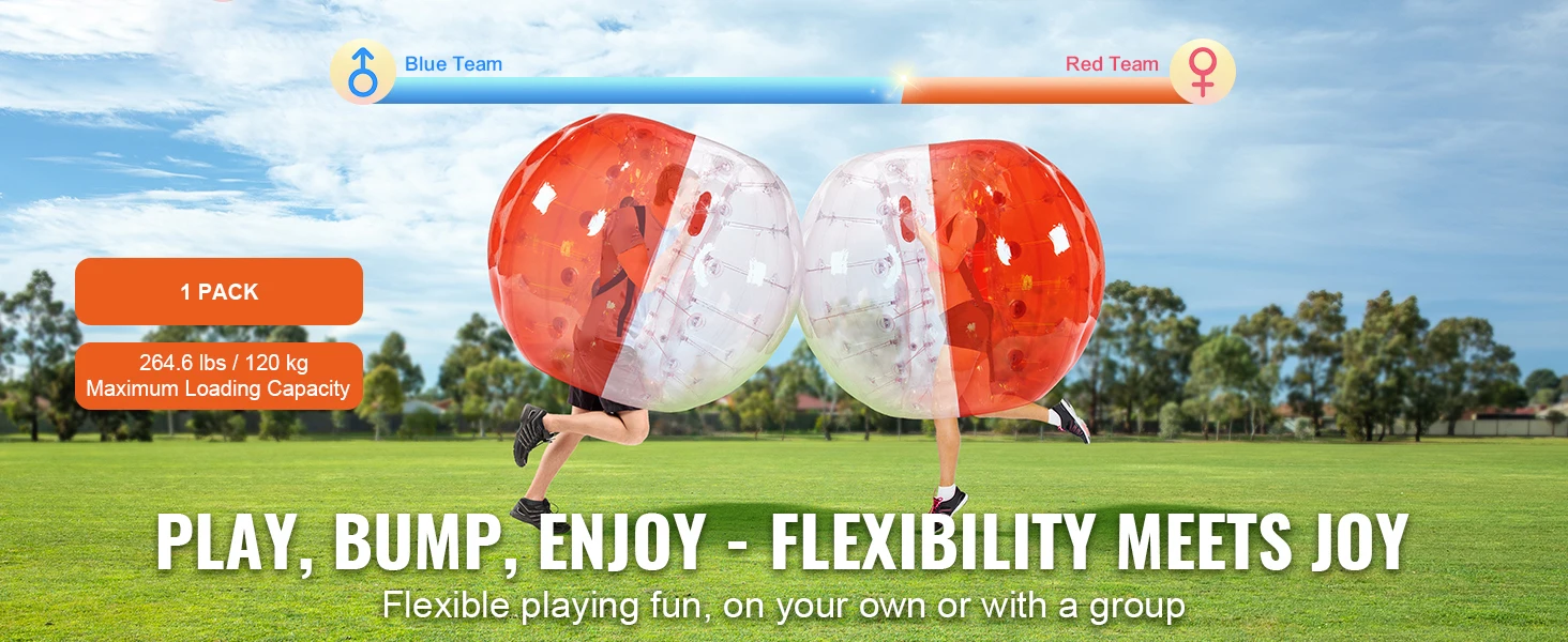 SucceBuy 5FT/1.5M Inflatable Bumper Ball BBody Bubble Zorb Ball for Teen & Adult Body Bubble Soccer Ball PVC Hamster Bubble Ball