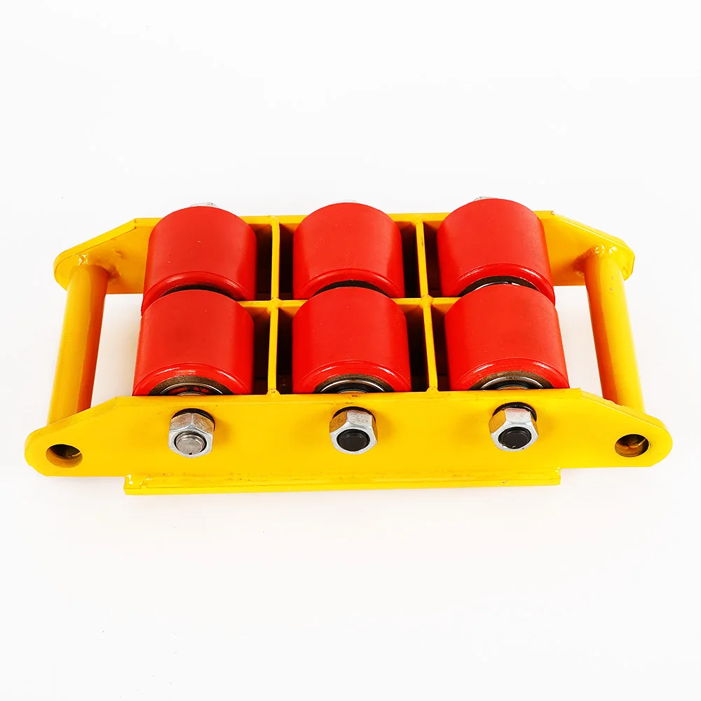 8T Heavy Duty Machine Dolly Skate Machinery Industrial 6 Roller Mover Cargo Trolley Cart 360° Rotation 17600lbs Transport Roller
