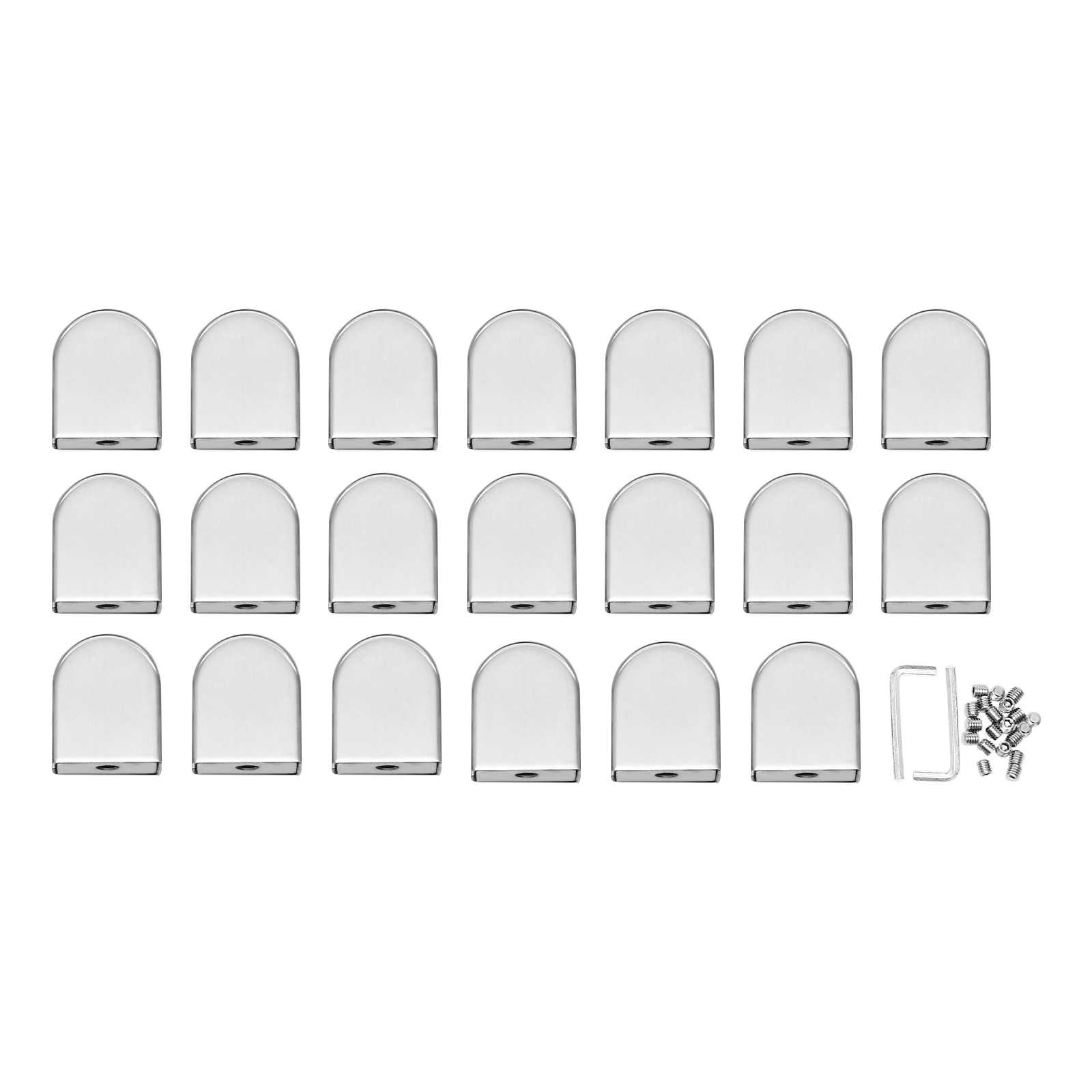 Glass Clamps with Rubber Gasket, 20 Packs, Stainless Steel, 8-10mm Glass Clip Holder for Staircase Railing