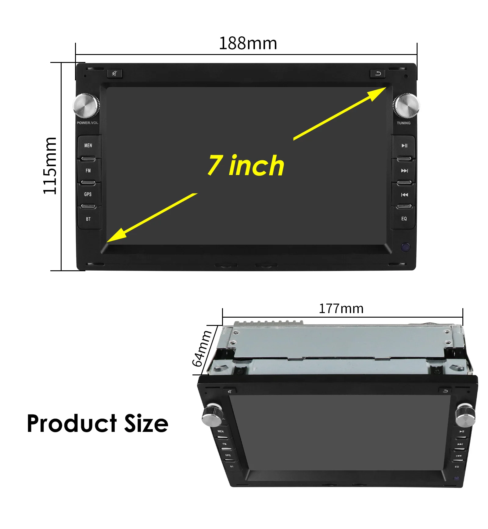7Inch Android Car Radio for VW Golf 4 Passat POLO Transport T5 Multivan Seat Jetta 4G-LET Car Multimedia GPS autoradio Carplay