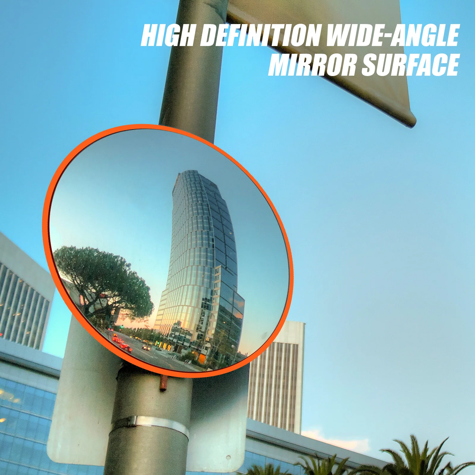 60cm Convex Mirror for Garage, Road Traffic Safety Mirror,130° Wide Angle for Blind Spot,Parking Assistant, Panoramic Mirror.