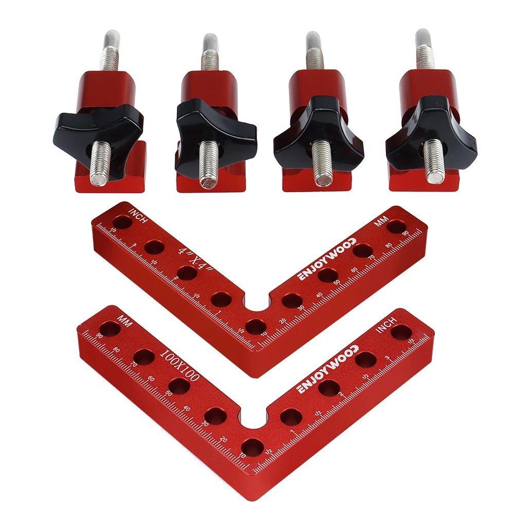 2pcs 100-160mm Woodworking Right Angle Position Clamp 90 Degree Clamp Square L-Shaped Fixture Splicing Square Ruler by ENJOYWOOD