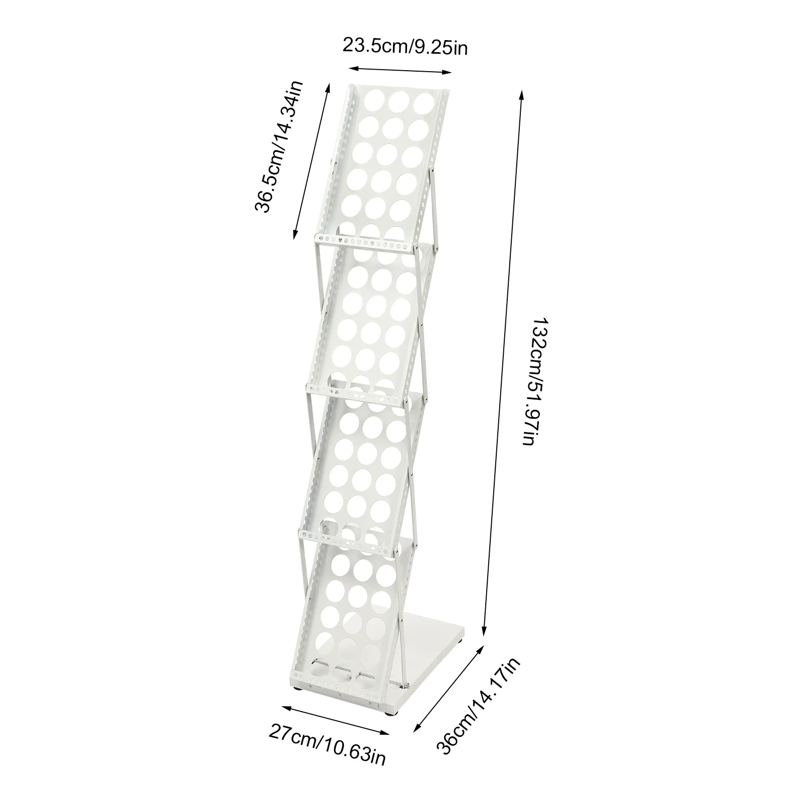 Literature Display Stand Foldable Magazine Rack Catalogue Rack with 4 Pockets for Exhibition and Trade Show