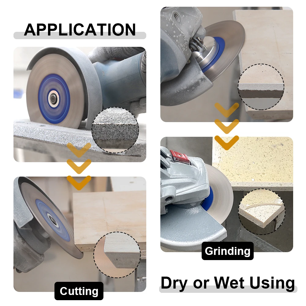 SHDIATOOL 2Pcs Dia125mm Diamond Cutting Disc With M14 Flange Double Side Saw Blade Porcelain Marble Ceramic Tile Grinding Cutter