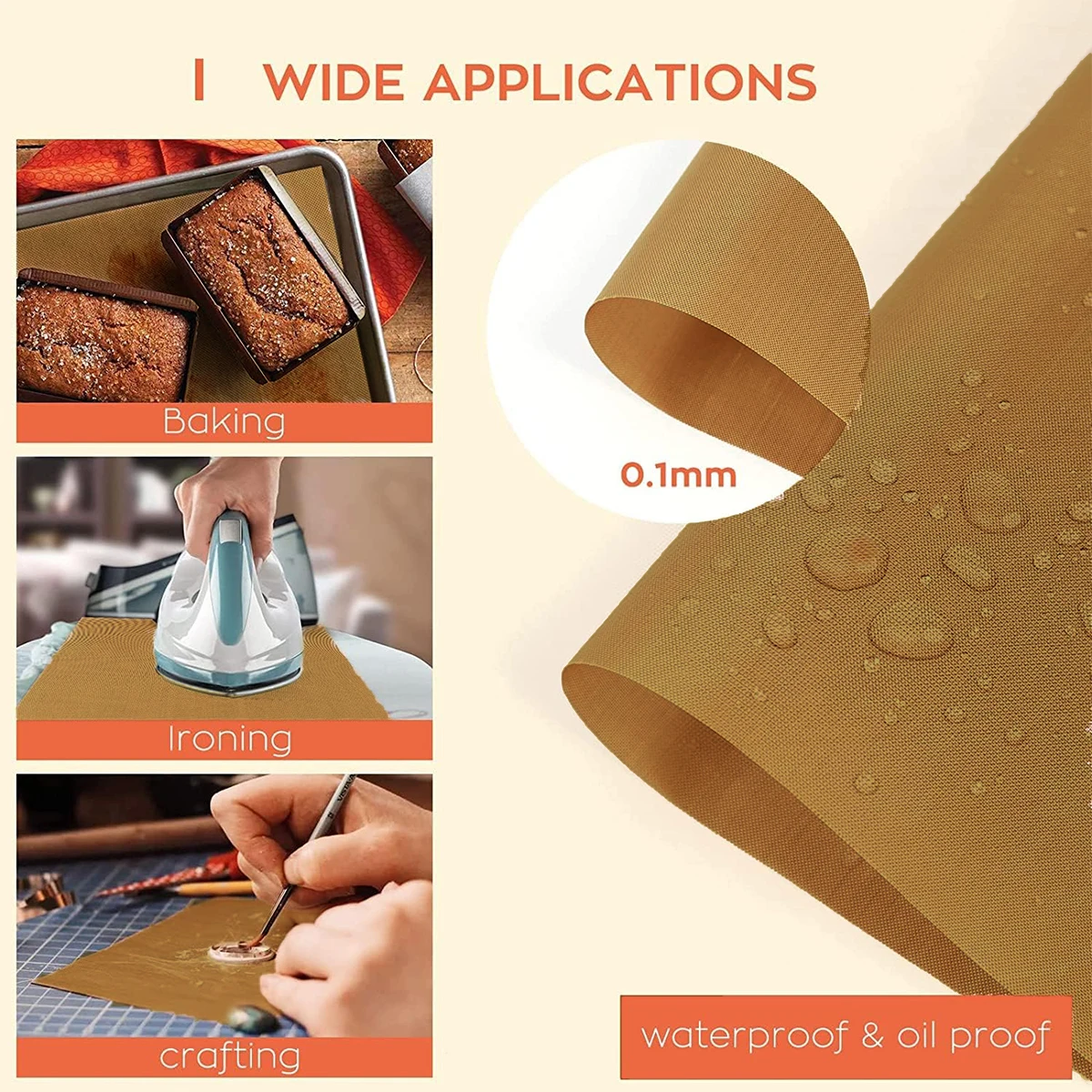 3pcs Heat Press Transfer Sheet PTFE Paper Non Stick Reusable Heat Resistant Craft Mat 16*20in