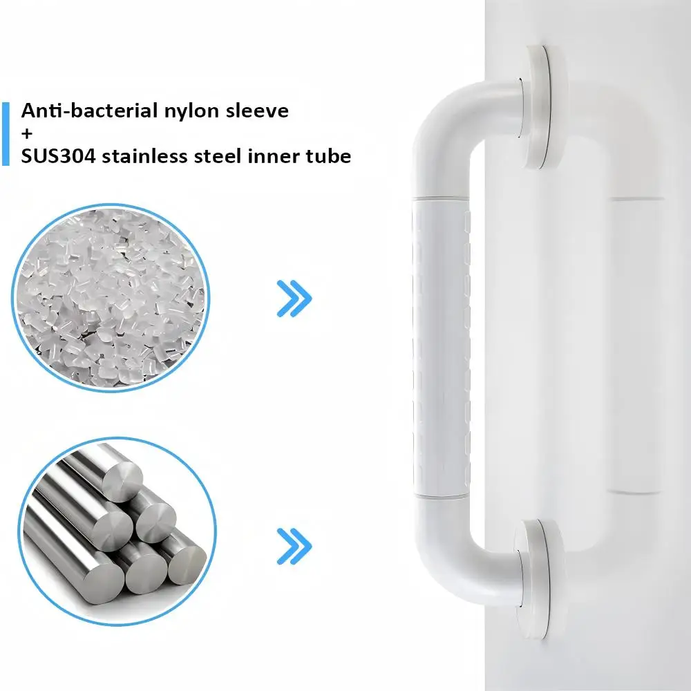Non-Slip Stainless Steel Grab Bar, 35cm, Bathroom & Toilet Safety Handrail for Elderly, Kids, and Pregnant Women
