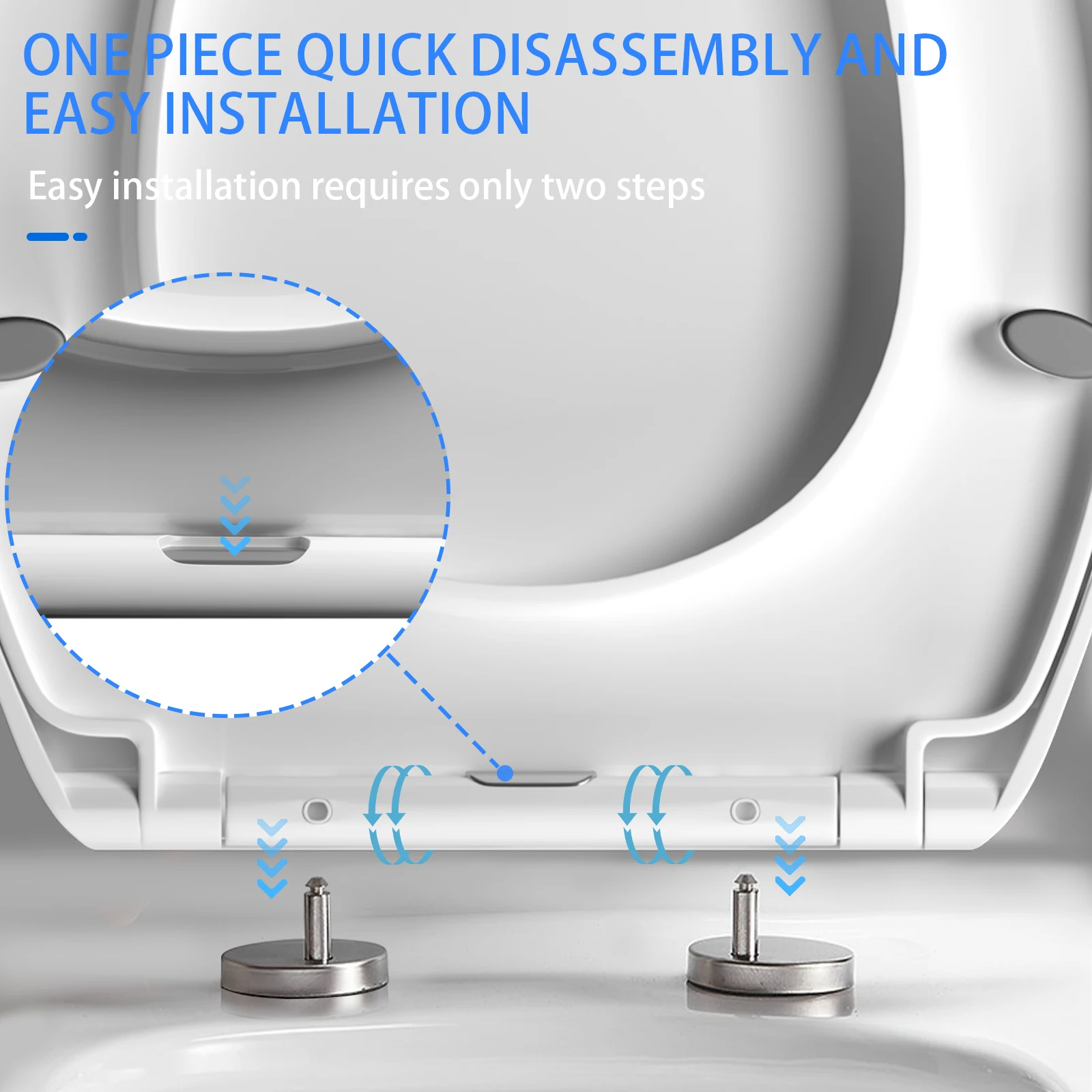 O-Shaped Toilet Seat Slow Close Quiet Lid Practical Handy Thickened Durable for Both Adults Children Safety Bathroom Accessories