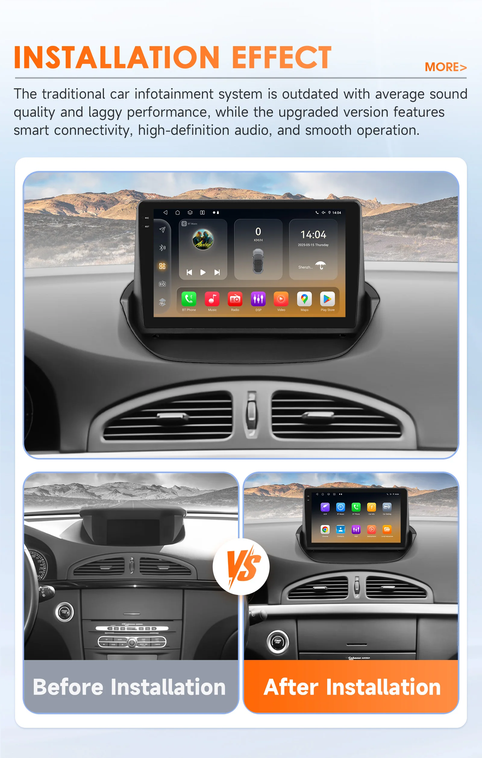 Hizpo Android Car Radio Multimedia Video Player for Renault Laguna 2 2001-2007 2 Din GPS Navigation Stereo Carplay 8 Core 8+128G