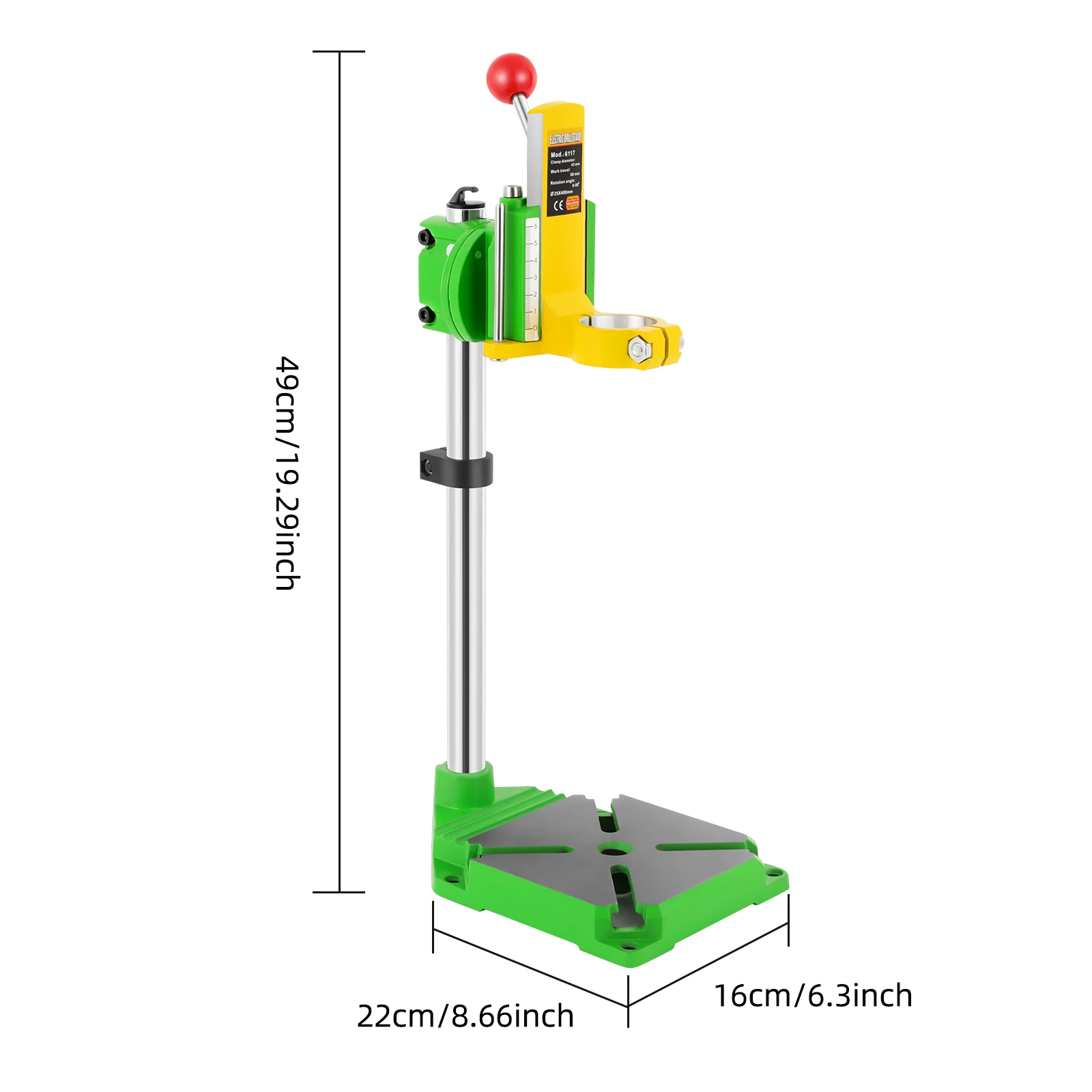 490mm 90 ° Rotating Worktable Fixture Drilling Bracket Electric Bench Drill Stand Maintenance Clamping Tool