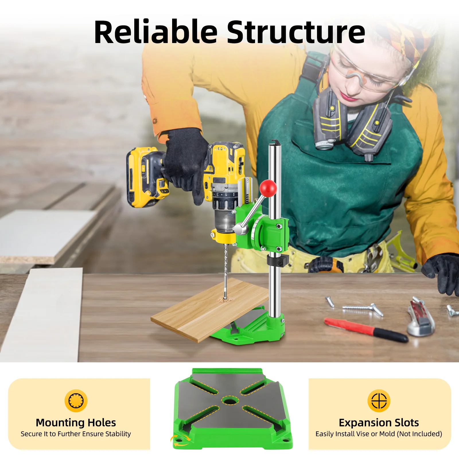 490mm 90 ° Rotating Worktable Fixture Drilling Bracket Electric Bench Drill Stand Maintenance Clamping Tool