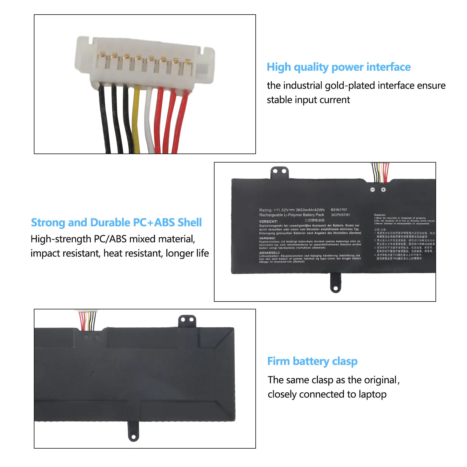 Oyomba Batteria per laptop B31N1707 compatibile con ASUS VivoBook S14 S410UQ S410UN S41OUN S4100V S4100VN S4200U X411UA X411UF