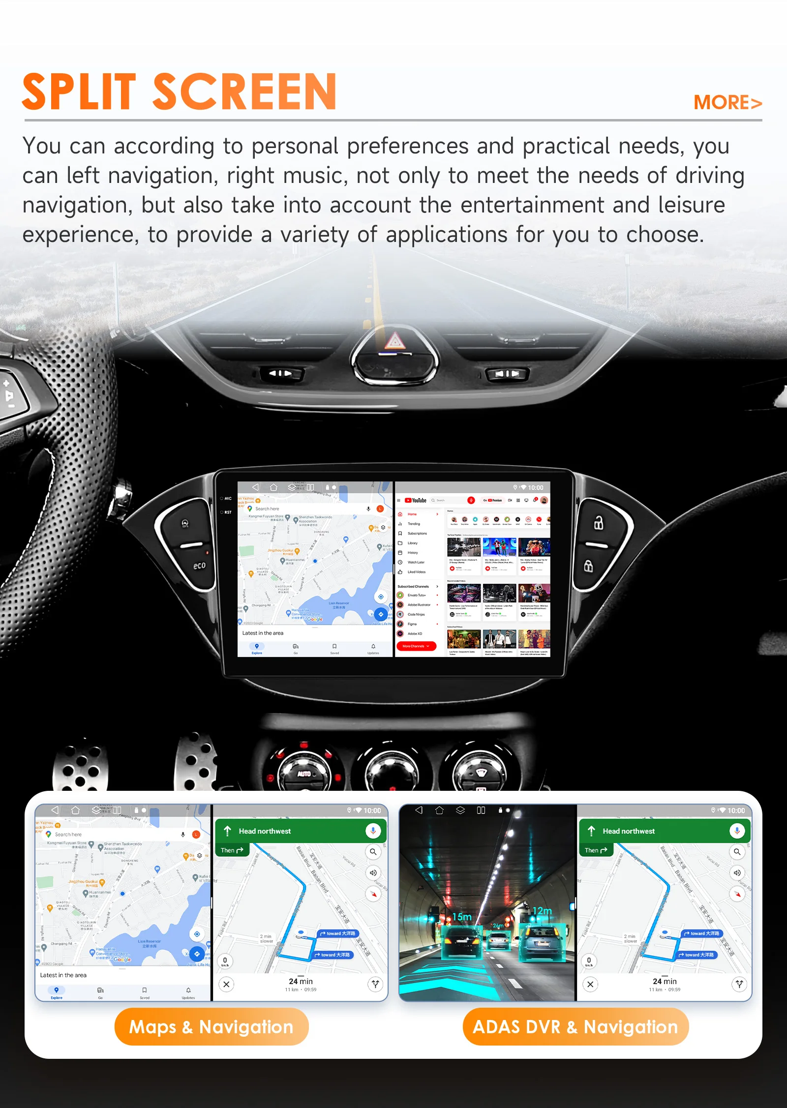 9" Hizpo 2Din Android14 Car Radio for Opel Adam Corsa E Snapdragon 6115 4G BT Auto CarPlay GPS Navigation DSP RDS SWC 360°CAM