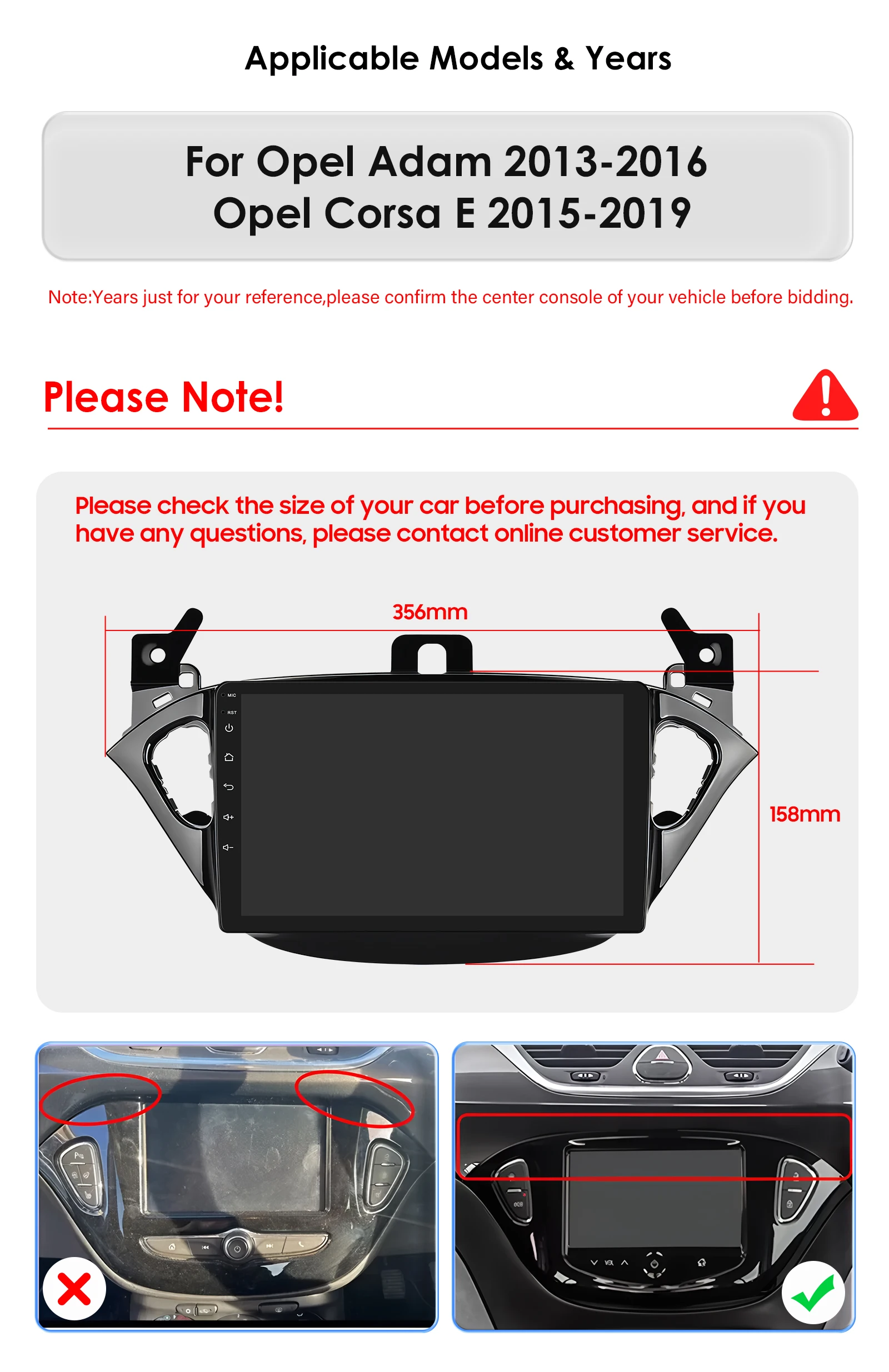 9" Hizpo 2Din Android14 Car Radio for Opel Adam Corsa E Snapdragon 6115 4G BT Auto CarPlay GPS Navigation DSP RDS SWC 360°CAM