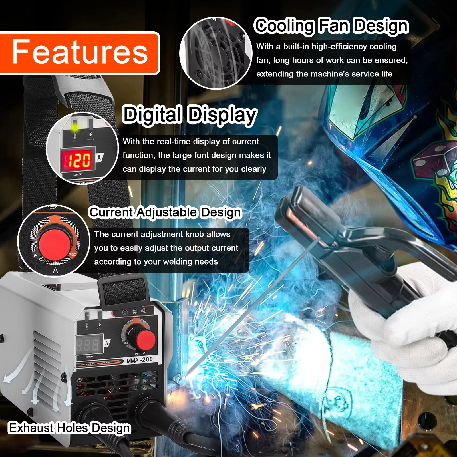 MMA MIG MAG TIG Welding Machine IGBT DC Inverter Welder Automatic Wire Feeding Contact Welding Non-Gas Gas-Shielded Arc Welder