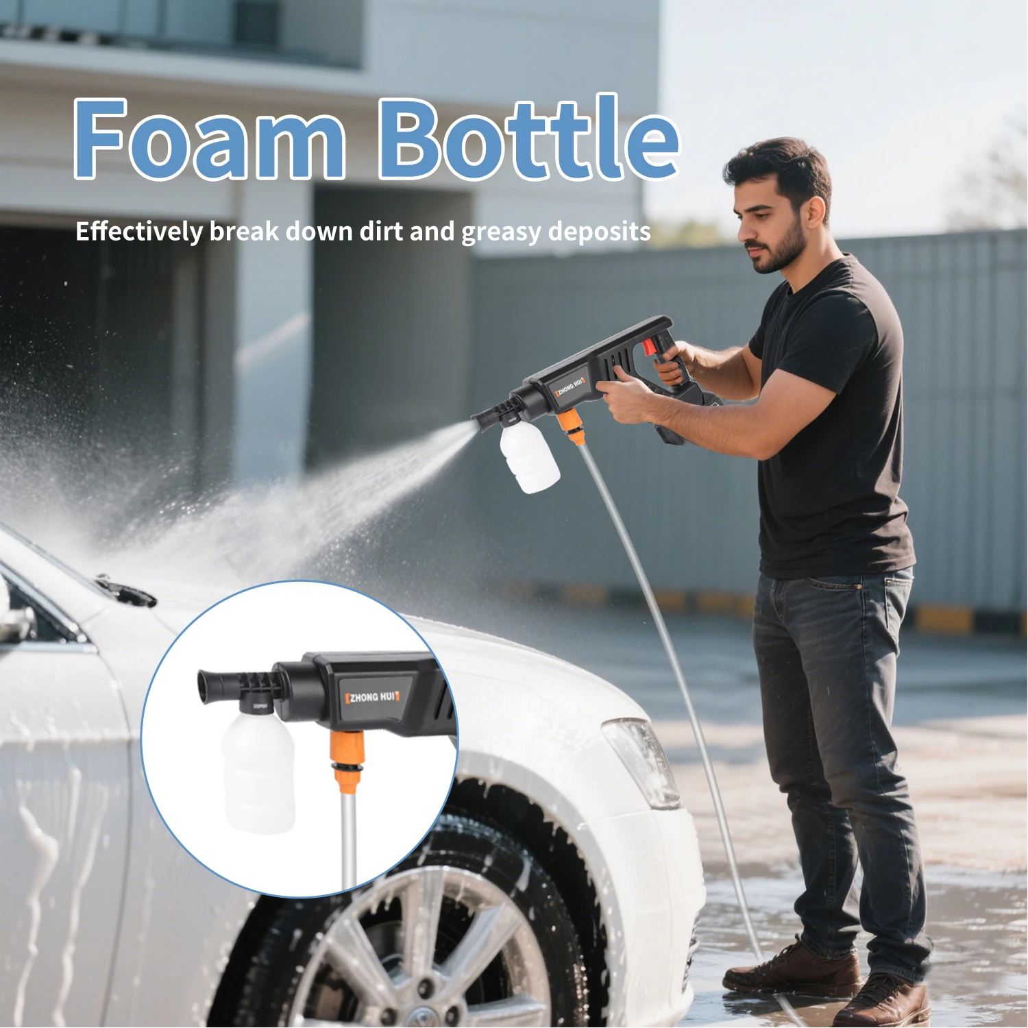 30Bar Cordless High Pressure Cleaner Washer Spray Water Gun Car Wash Pressure Cleaning Machine For Car Garden Floor Pet Cleaning